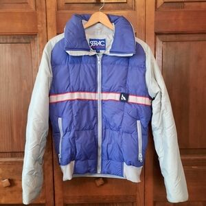 Vintage Serac Challenge Series purple gray ski snow puffer jacket coat size L/40